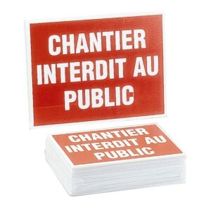 Lot de 25 panneaux ''Chantier interdit au public'' NOVAP 4306148