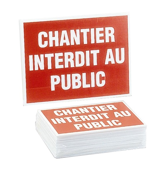 Lot de 25 panneaux ''Chantier interdit au public'' NOVAP 4306148