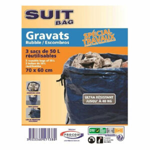 Lot de 3 sacs 50L Ã gravats SUIT BAG