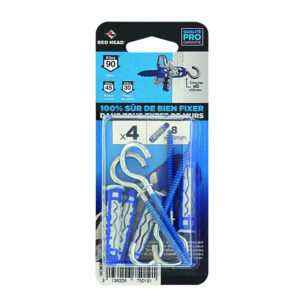Lot de 4 Cheville murale mx gamme couleur RED HEAD, 8 x L.50 mm