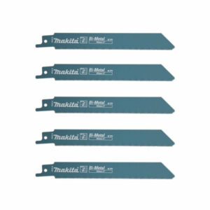 Lot de 5 lames de scie sabre MAKITA B-05169 Bi-Métal flexibles pour acier et Inox (2,5 à 3,5 mm) et métaux non ferreux 150 mm