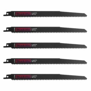 Lot de 5 lames de scie sabre MAKITA P-47092 pour bois, PVC et plastique (6 à 100mm)