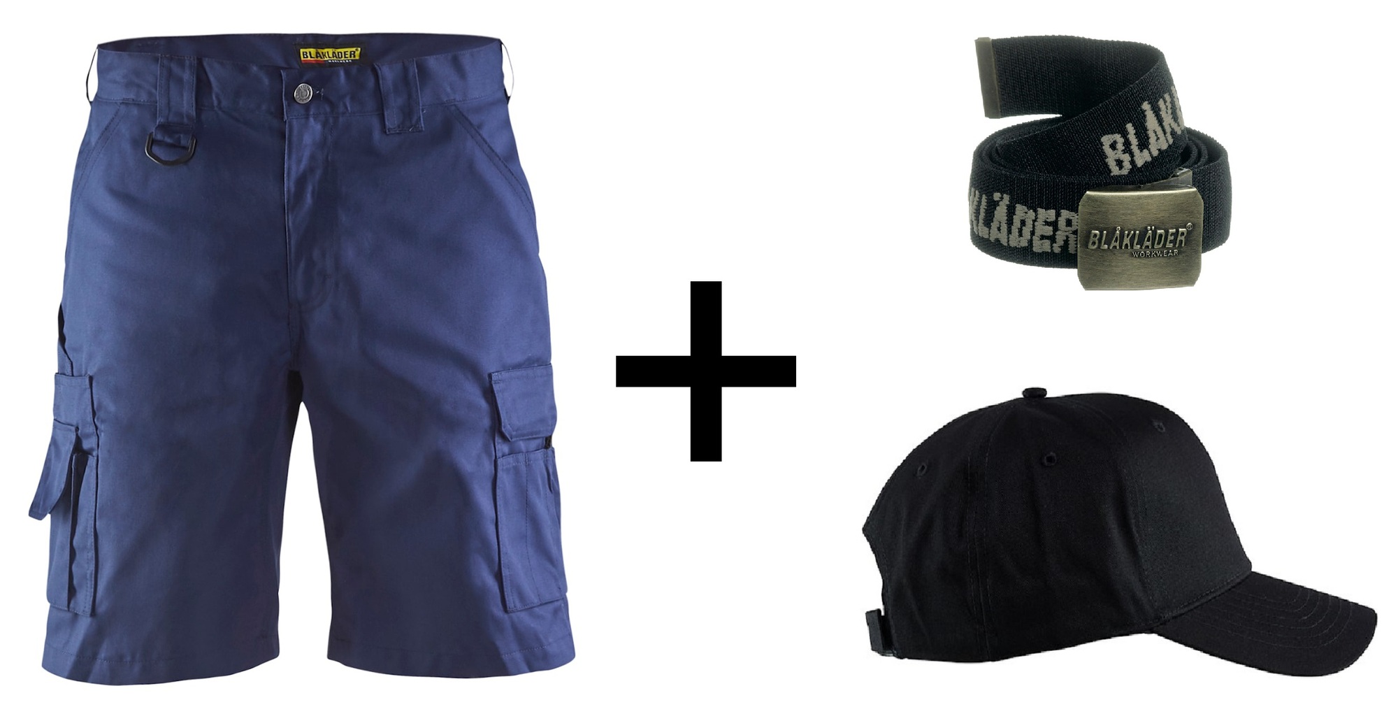 Lot short Maintenance noir T58 + ceinture + casquette BLÅKLÄDER LOT144718009900C58