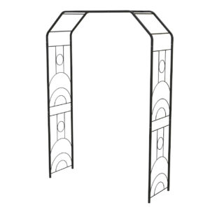 Arche de jardin Art Déco métal noir charbon 234 x 180 x 50 cm - tube carré 20 mm