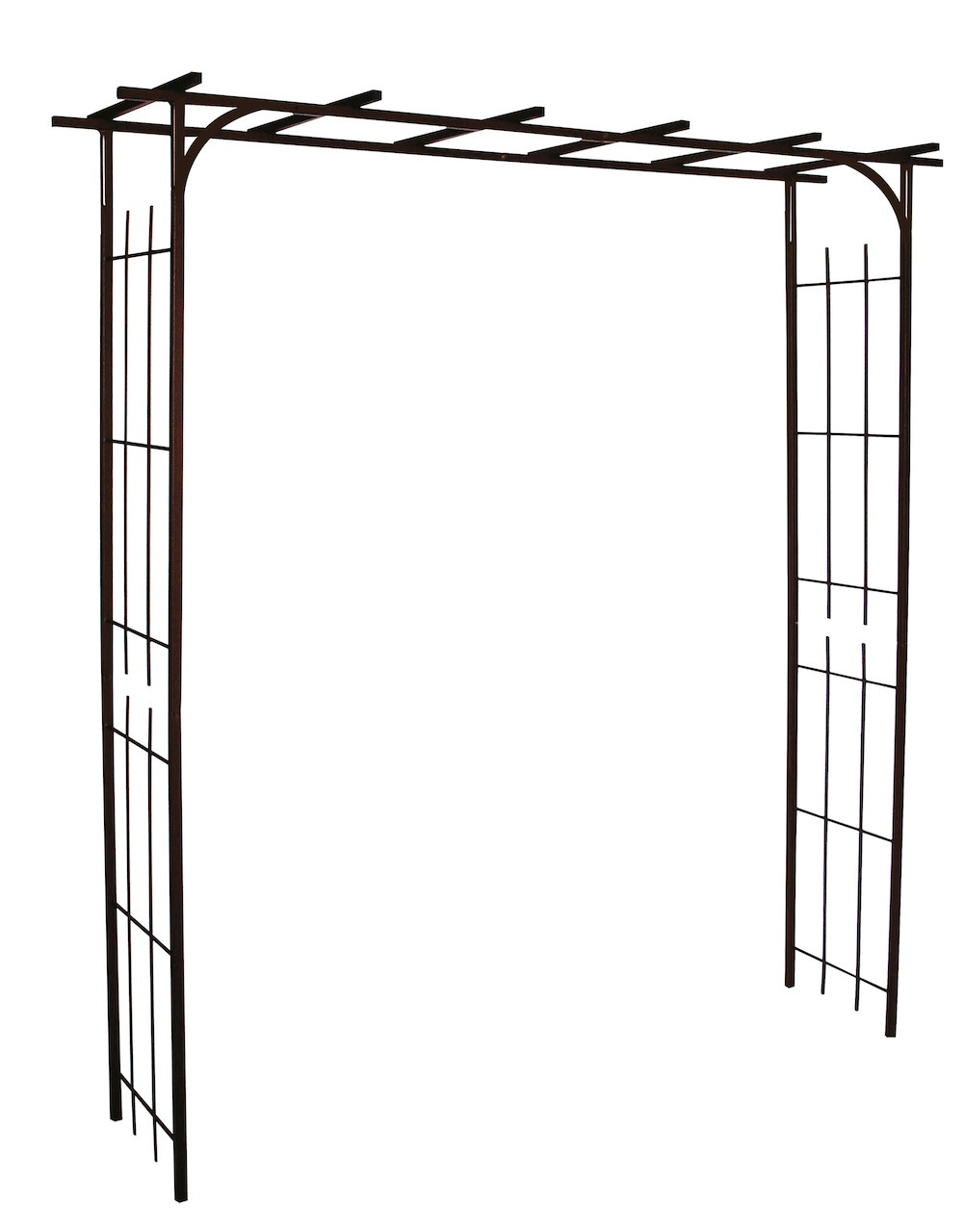 Arche de jardin - modèle Pergola - tube avec pieds carré 20cm - 187x40x198cm - noir charbon