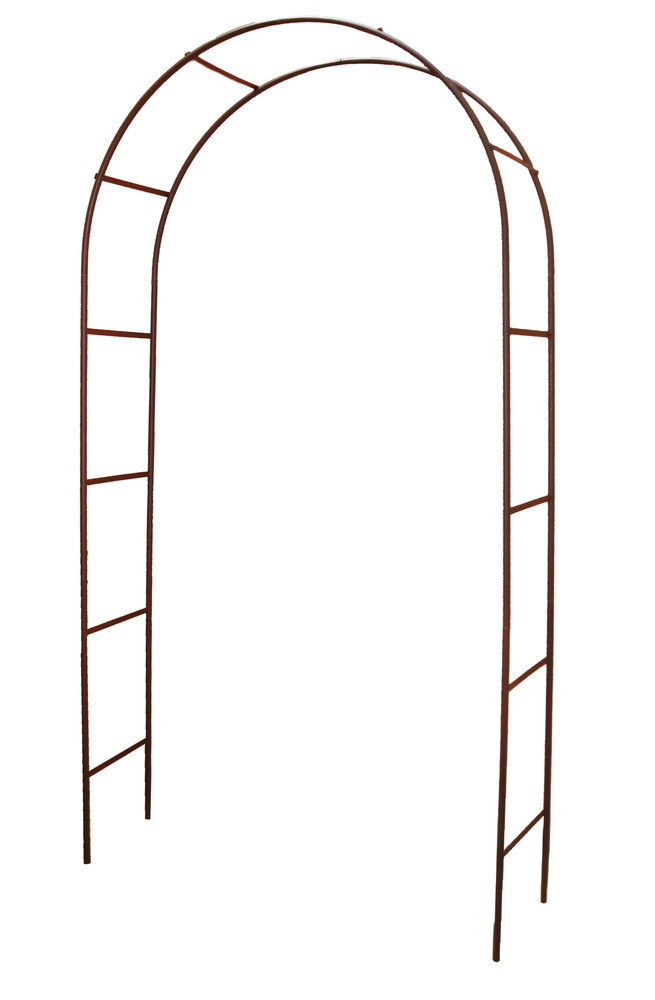 Arche tube ROND20 classique fer vieilli - 130x40x250 cm - Acier époxy