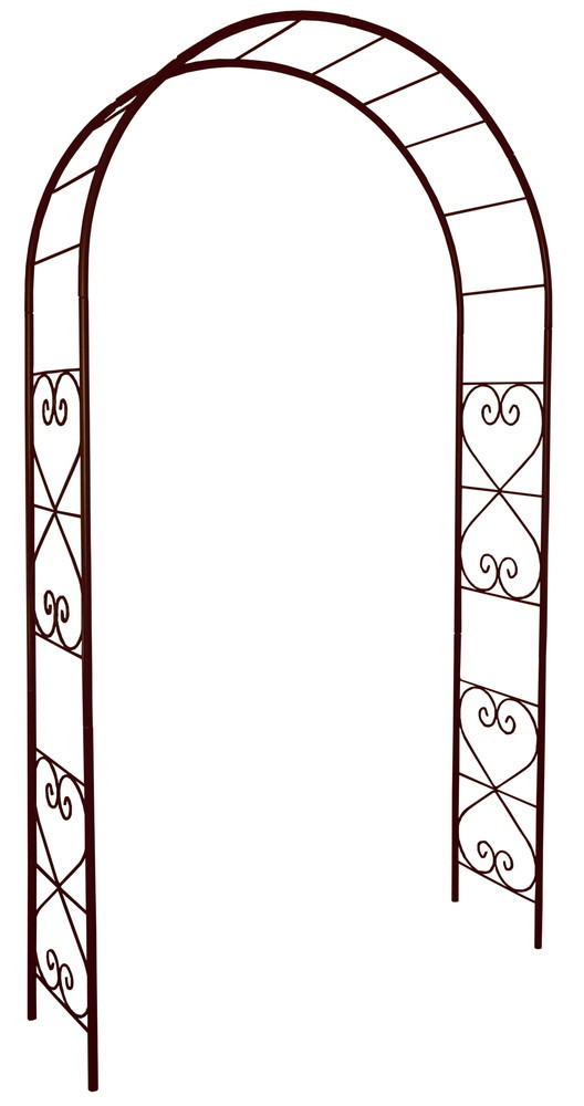 Arche tube ROND20 romantique fer vieilli - 130x40x250 cm - Acier époxy