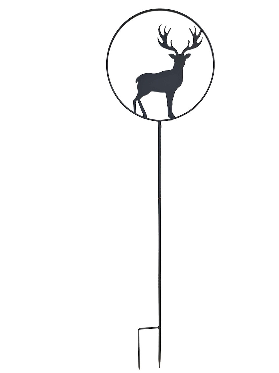 Déco de jardin à piquer en forme de cerf - 35x122,5cm - anthracite