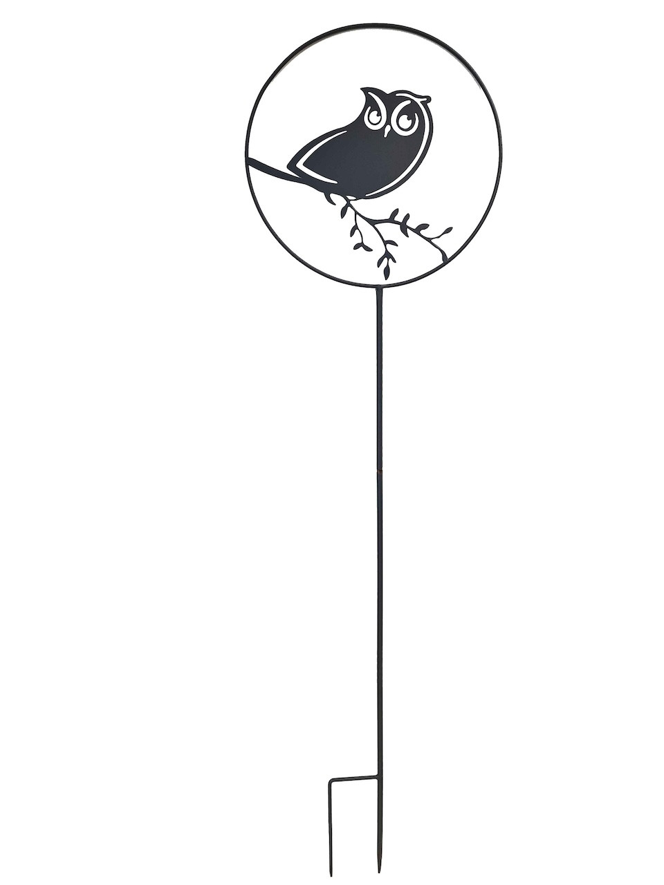 Déco de jardin à piquer en forme de hibou - 35x122,5cm - anthracite