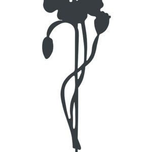 Déco en métal à planter Coquelicot - 22x70 cm - anthracite