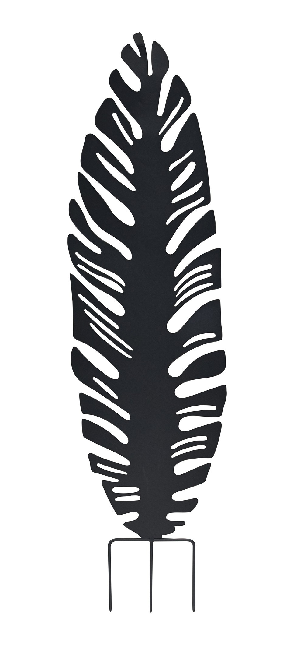 Déco en métal à planter Feuille - 40x130 cm - anthracite