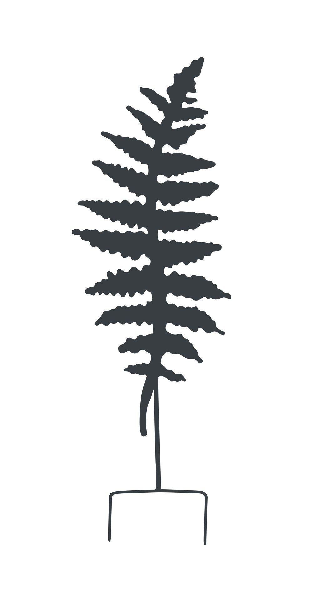 Déco en métal à planter Fougère - 25x70 cm - anthracite