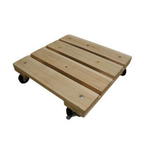 Essentis roule plante bois brut 30 x 30 cm - 4 roulettes - charge 70 kg