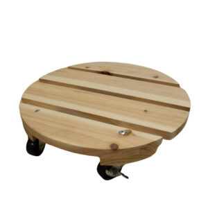 Essentis roule plante bois naturel Ø 30 cm - 4 roulettes - charge 70 kg