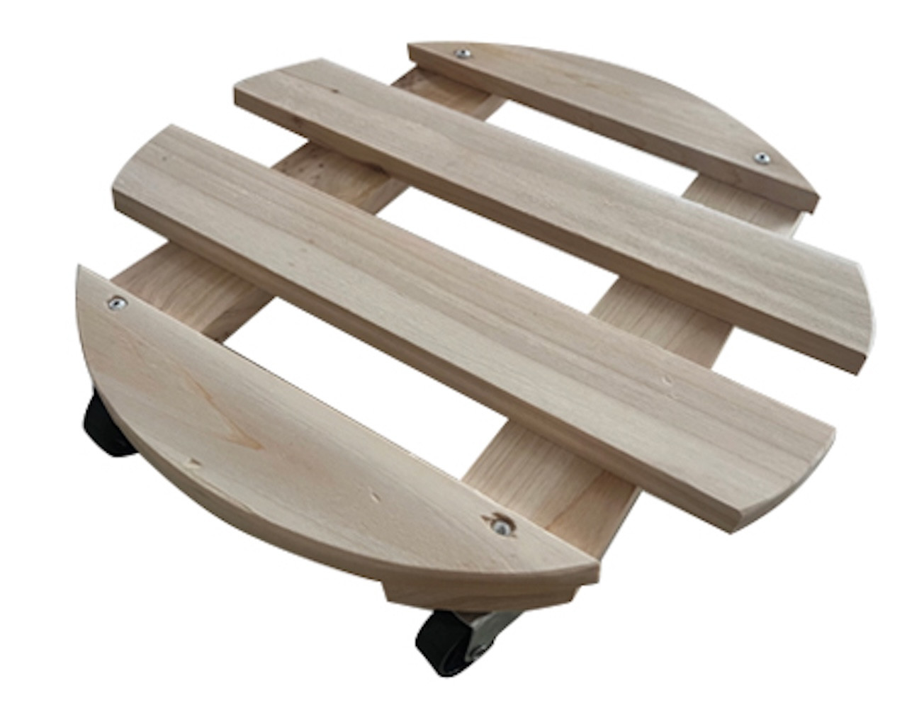 Essentis roule plante bois naturel Ø 37,5 cm - 4 roulettes - charge 80 kg