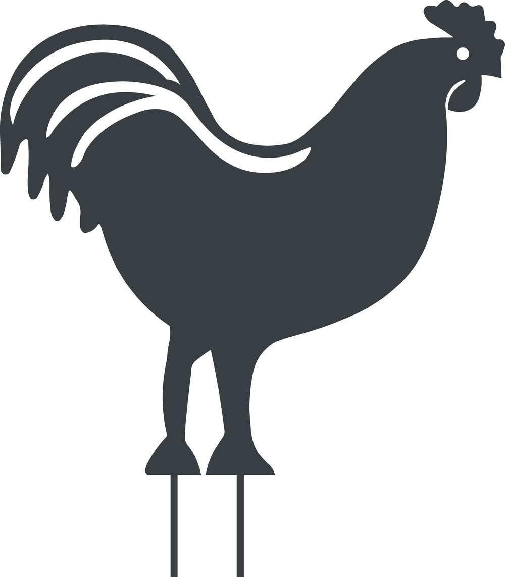 Figurine à piquer Coq - 42,5x42 cm - anthracite