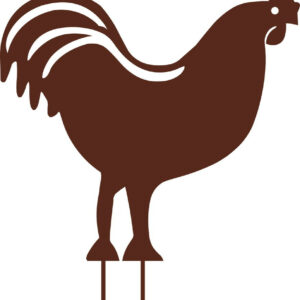 Figurine à piquer coq fer vielli - 42,5x42 cm - Acier époxy
