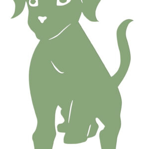 Figurine à piquer en forme de chiot - 20x36,5cm - vert pâle