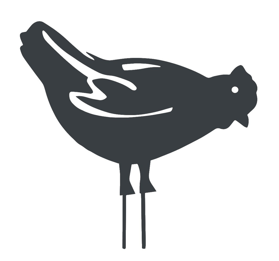 Figurine à piquer Poule - 28x39 cm - anthracite