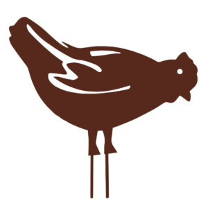 Figurine à piquer poule fer vieilli - 28x39 cm  - Acier époxy