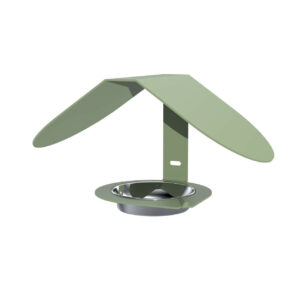 Mangeoire à oiseaux Alizé vert pâle 30 x 17 x 15 cm - acier époxy - fixation murale ou suspendue