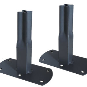 Pack 2 pieds tube CAR25 à visser anthracite - 13x6x12 cm - Acier époxy