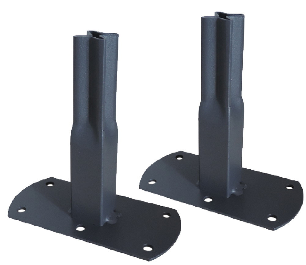 Pack 2 pieds tube CAR25 à visser anthracite - 13x6x12 cm - Acier époxy