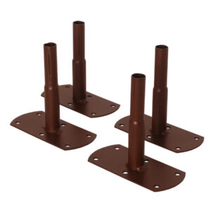 Pack 4 pieds tube ROND20 à visser fer vieilli - 13x6x12 cm - Acier époxy
