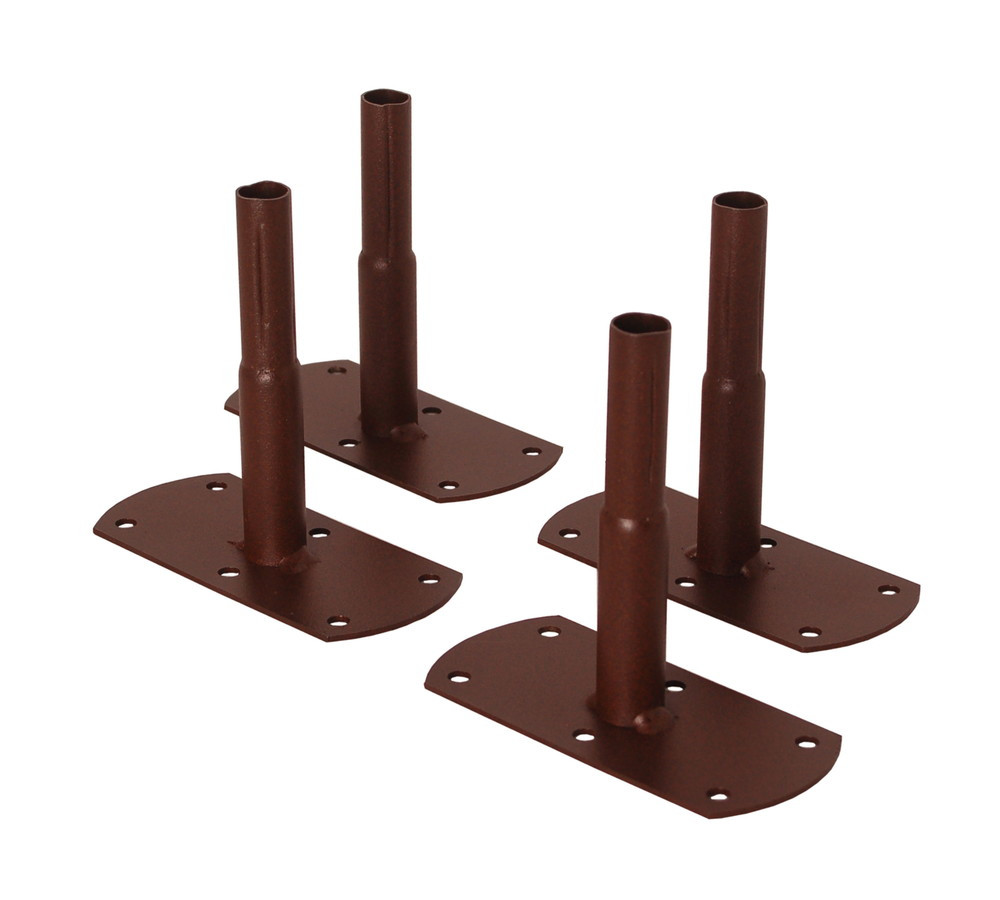 Pack 4 pieds tube ROND20 à visser fer vieilli - 13x6x12 cm - Acier époxy