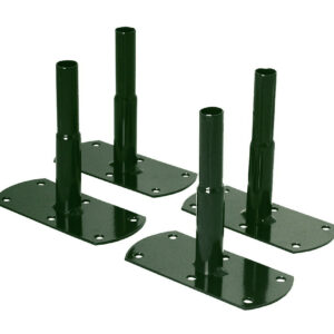 Pack 4 pieds tube ROND20 à visser vert sapin - 13x6x12 cm - Acier époxy