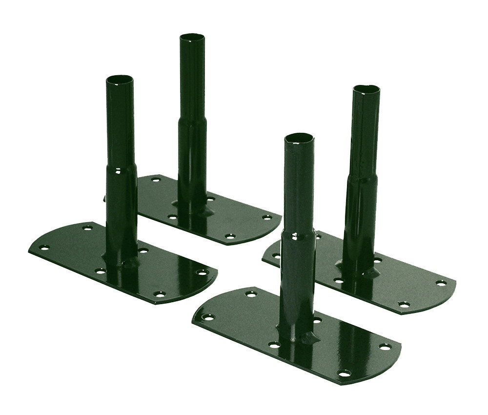 Pack 4 pieds tube ROND20 à visser vert sapin - 13x6x12 cm - Acier époxy