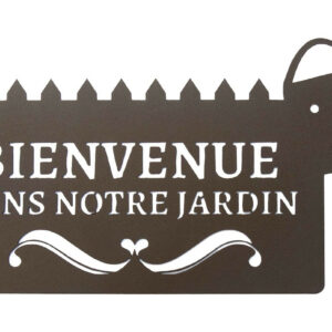 Pancarte décorative en métal "Bienvenue" - 31x16,5cm - fer vieilli