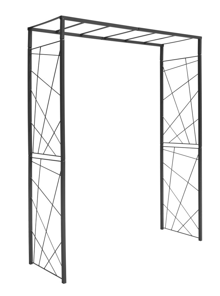 Pergola tube CAR25 mandala anthracite - 155x50x198 cm - Acier époxy