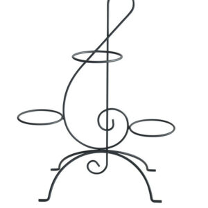 Porte plantes clé de sol anthracite H. 80 pour pot 20 cm - Acier époxy