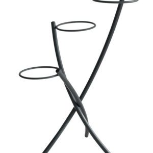 Porte plantes tube ROND20 3 pots anthracite H. 77 pour pot 20 cm - Acier époxy