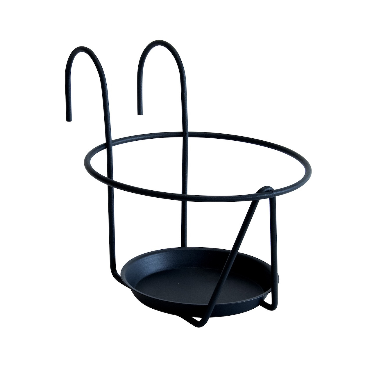 Porte-pot Essentis noir Ø 22 cm - soucoupe intégrée - charge 15 kg