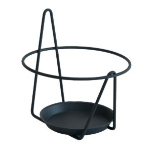 Porte-pot mural Essentis noir Ø 22 cm - soucoupe intégrée - charge 15 kg