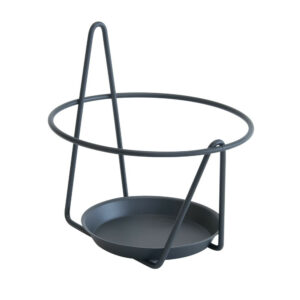 Porte pot soucoupe mural anthracite - 16-18 cm - Acier époxy