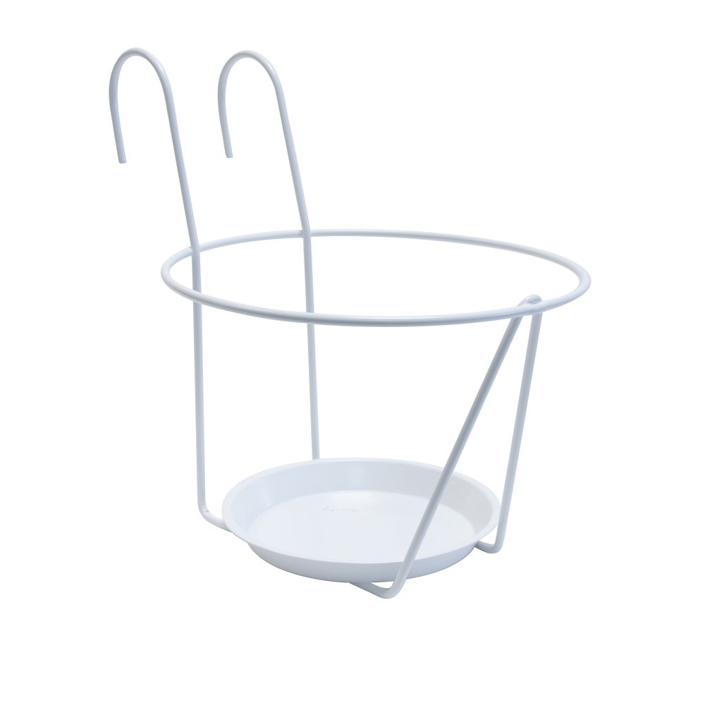 Porte-pots soucoupe crochet - 25 cm - blanc