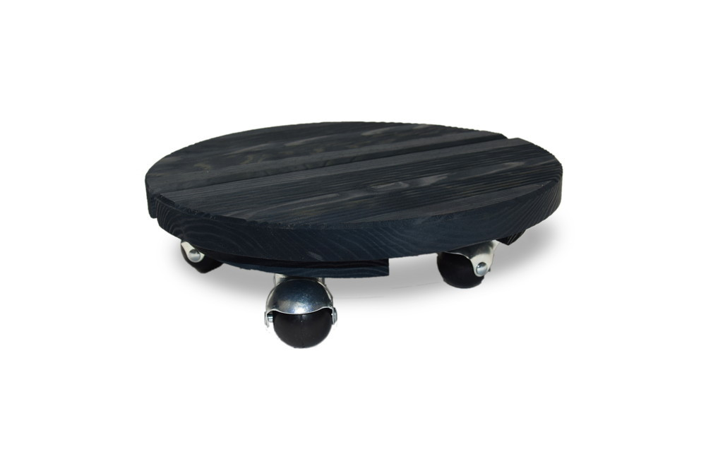 Roule plante BOIS rond anthracite - 30 cm - Bois