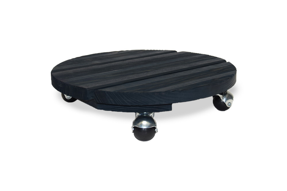 Roule plante BOIS rond anthracite - 37,5 cm - Bois