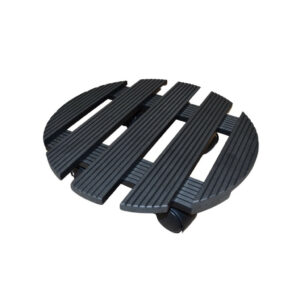 Roule plante rond noir 30 x 30 cm - acier époxy - 4 roulettes avec frein