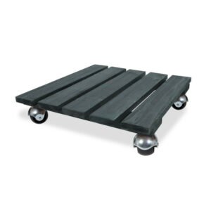 Roule-plantes en bois carré anthracite "Basics" 37,5 x 37,5 cm