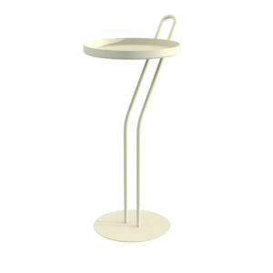 Sellette Angula beige 52 cm - plateau Ø 23 cm - acier époxy