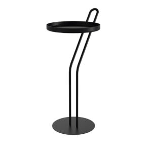 Sellette Angula noir 52 cm - plateau Ø 23 cm - acier époxy