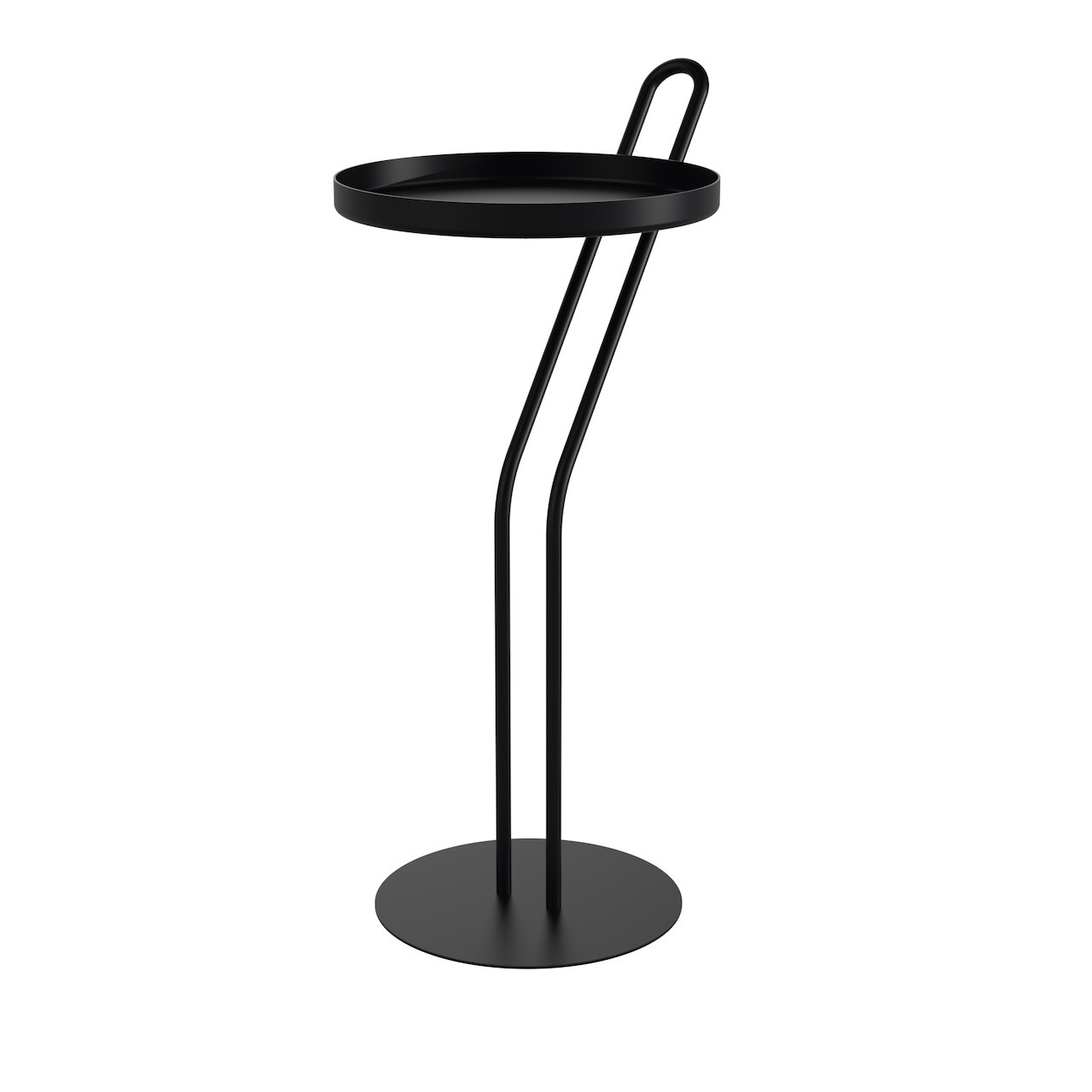 Sellette Angula noir 52 cm - plateau Ø 23 cm - acier époxy