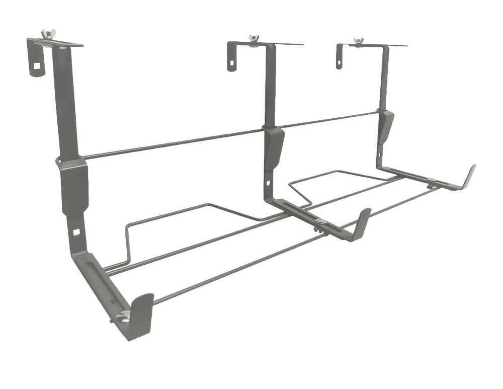 Support jardinière ergonomique anthracite - 60x16 à 26 cm - Acier époxy
