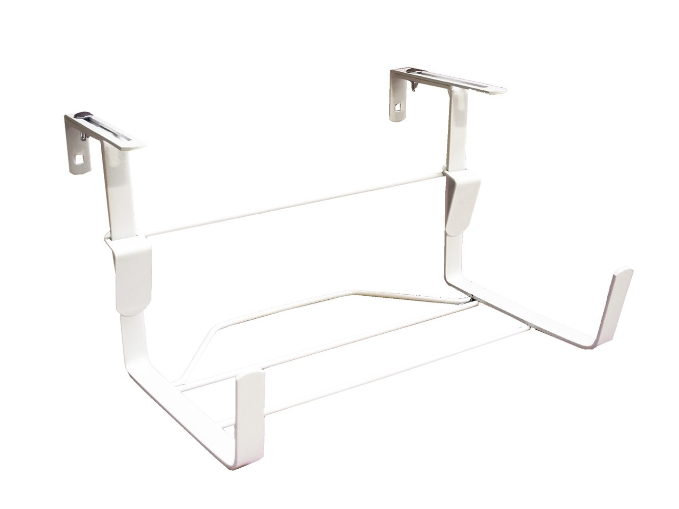 Support jardinière fer plat fixations réglables - 35x18 cm - blanc