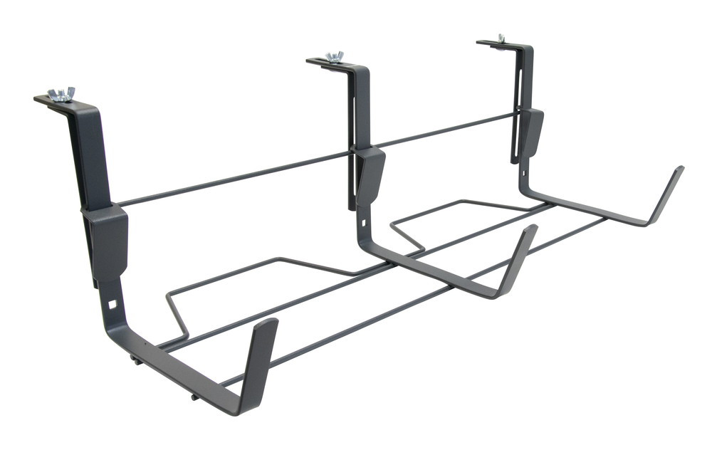 Support jardinière fixations réglables anthracite - 60x18 cm - Acier époxy