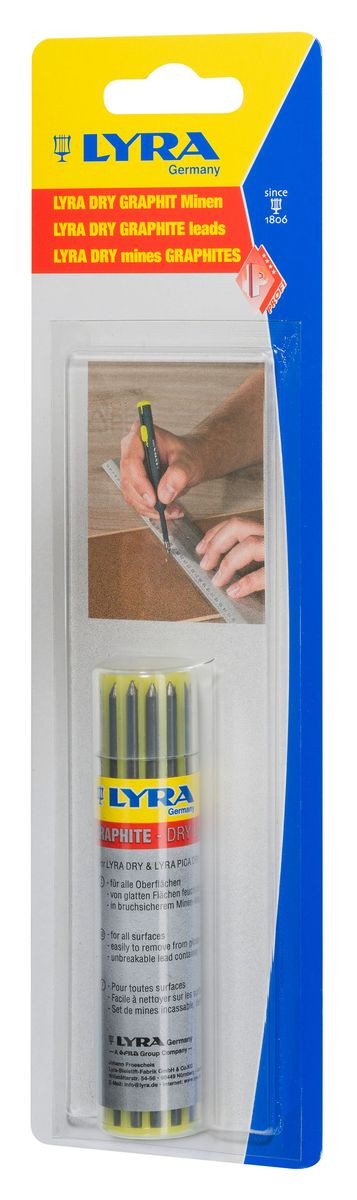 Etui de 12 mines LYRA DRY graphite 2B